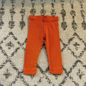 Gymboree 6-12 month girls orange polkadot leggings